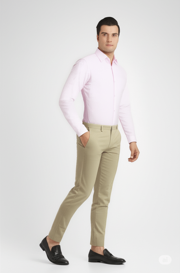 Mapilo Men Pink Solid Slim Fit Cotton Formal Shirt